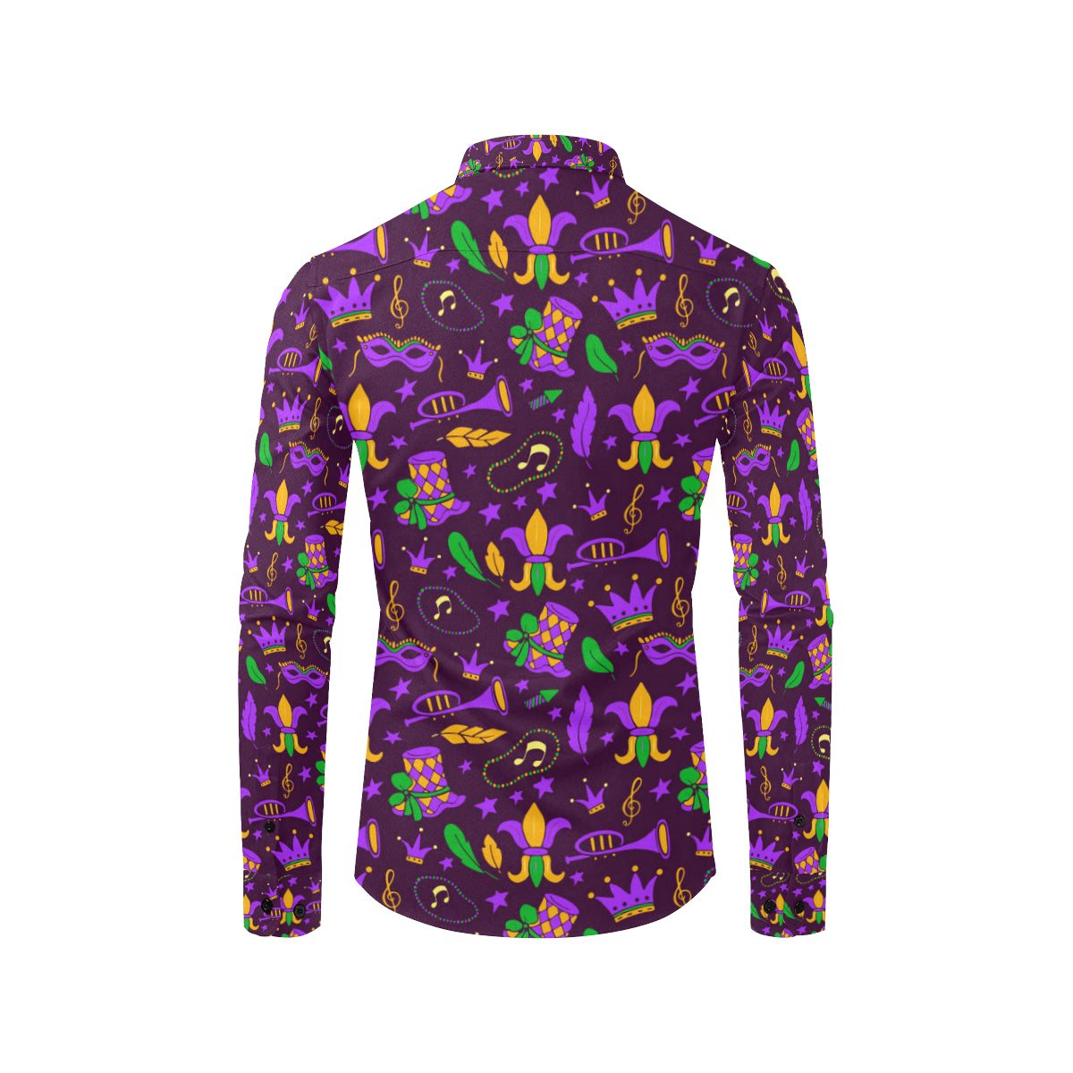 Mardi Gras Pattern Print Design 08 Men's Long Sleeve Shirt