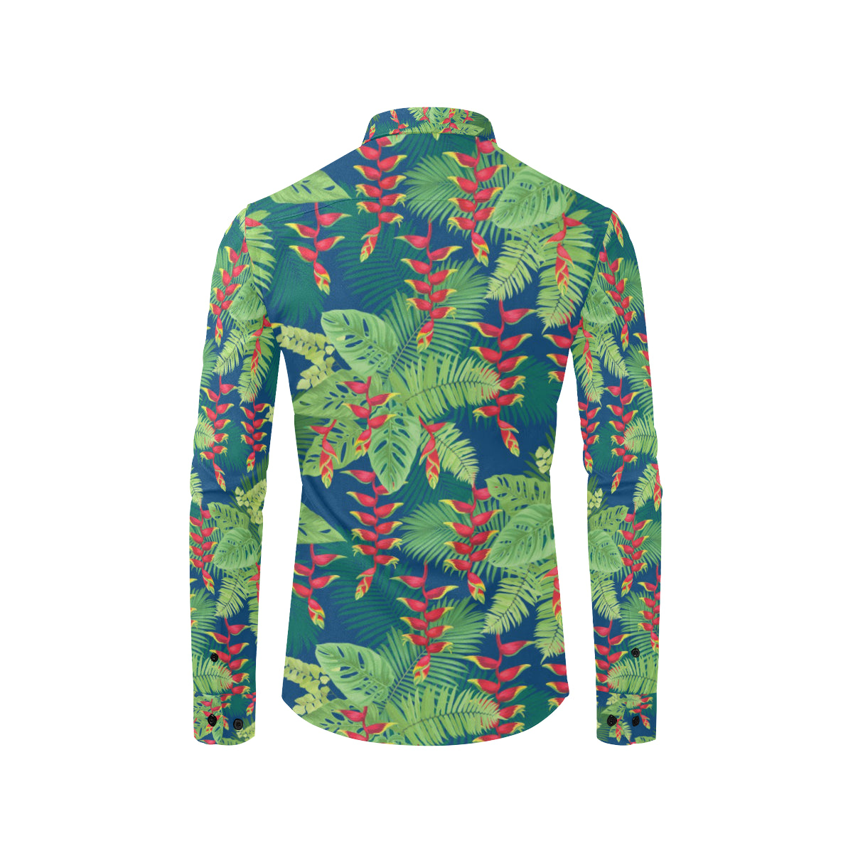 Heliconia Pattern Print Design HL08 Men's Long Sleeve Shirt