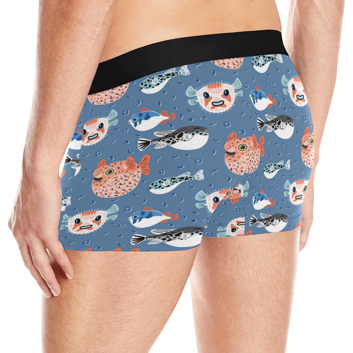 Fugu Pattern Print Design 02 Men's Boxer Briefs