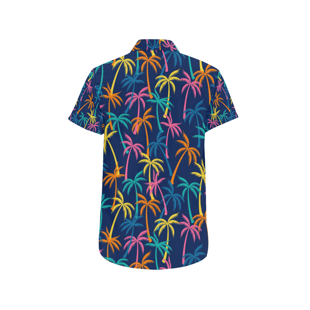 Palm Tree Pattern Print Design PT013 Men's Short Sleeve Button Up Shirt