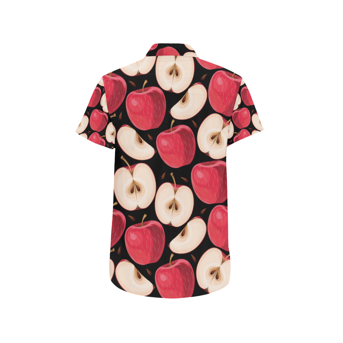 Apple Pattern Print Design AP02 Men's Short Sleeve Button Up Shirt
