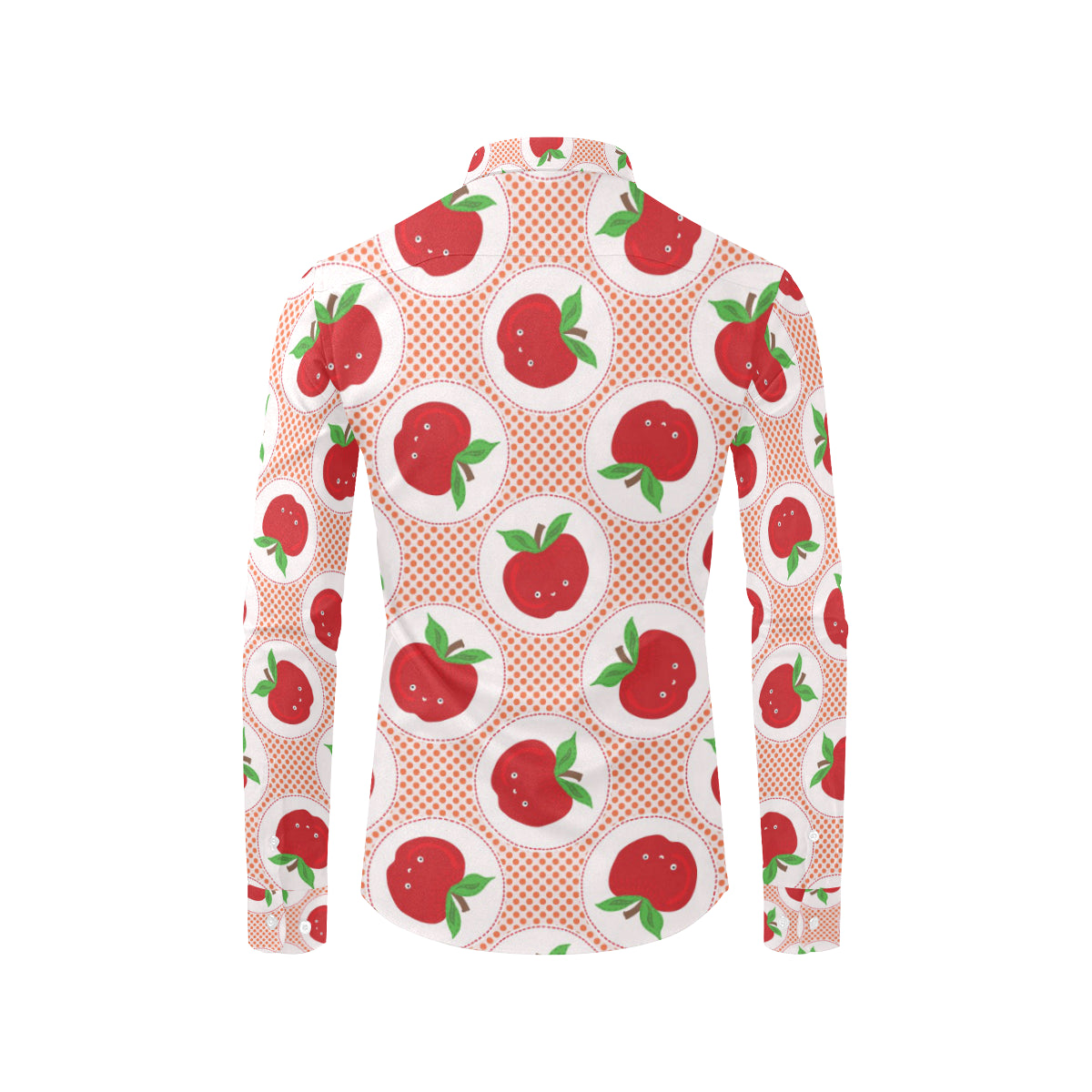 Apple Pattern Print Design AP08 Men's Long Sleeve Shirt
