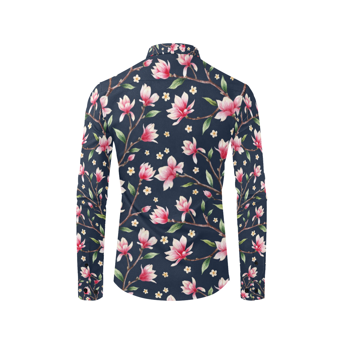 Magnolia Pattern Print Design MAG09 Men's Long Sleeve Shirt