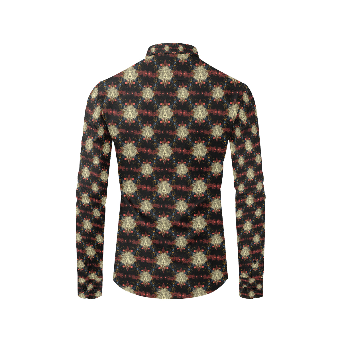 Zodiac Leo Pattern Design Print Men's Long Sleeve Shirt