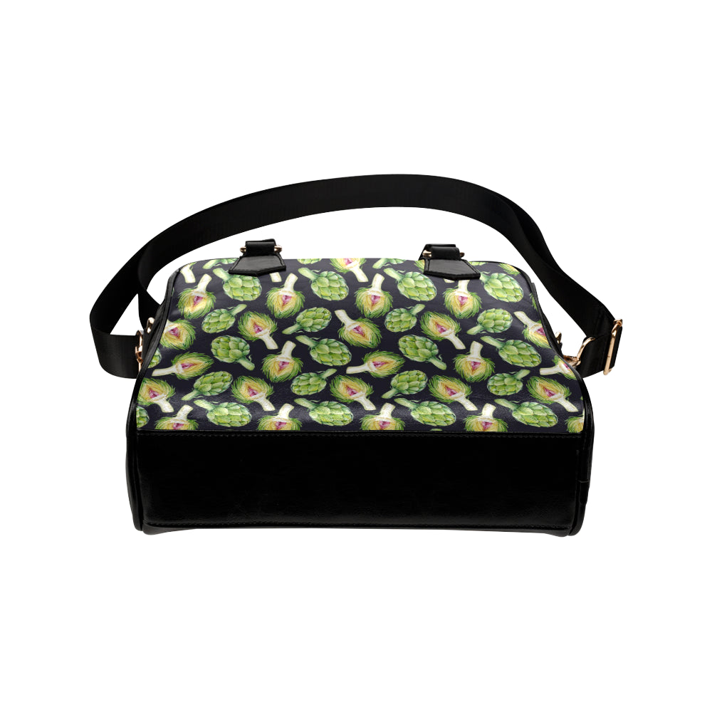 Artichoke Pattern Print Design 01 Shoulder Handbag