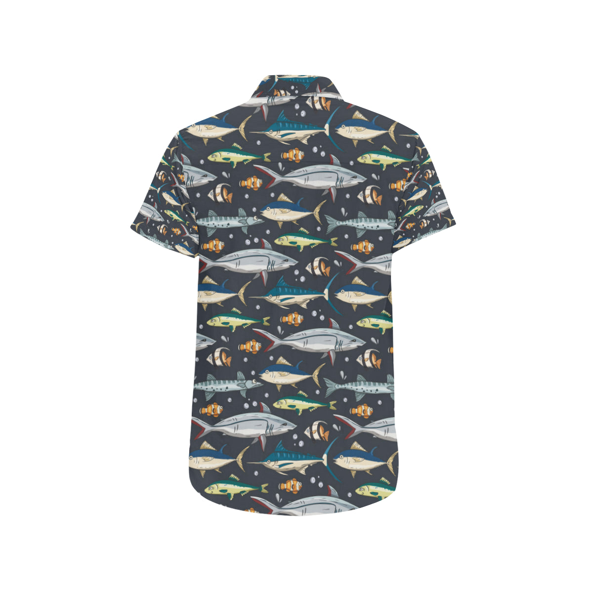 Swordfish Pattern Print Design 04 Men's Short Sleeve Button Up Shirt