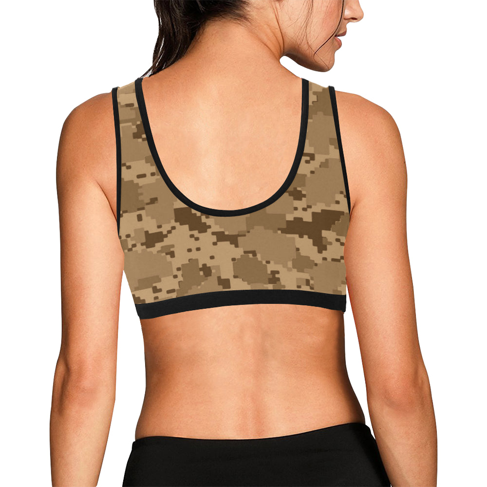 ACU Desert Digital Pattern Print Design 01 Sports Bra