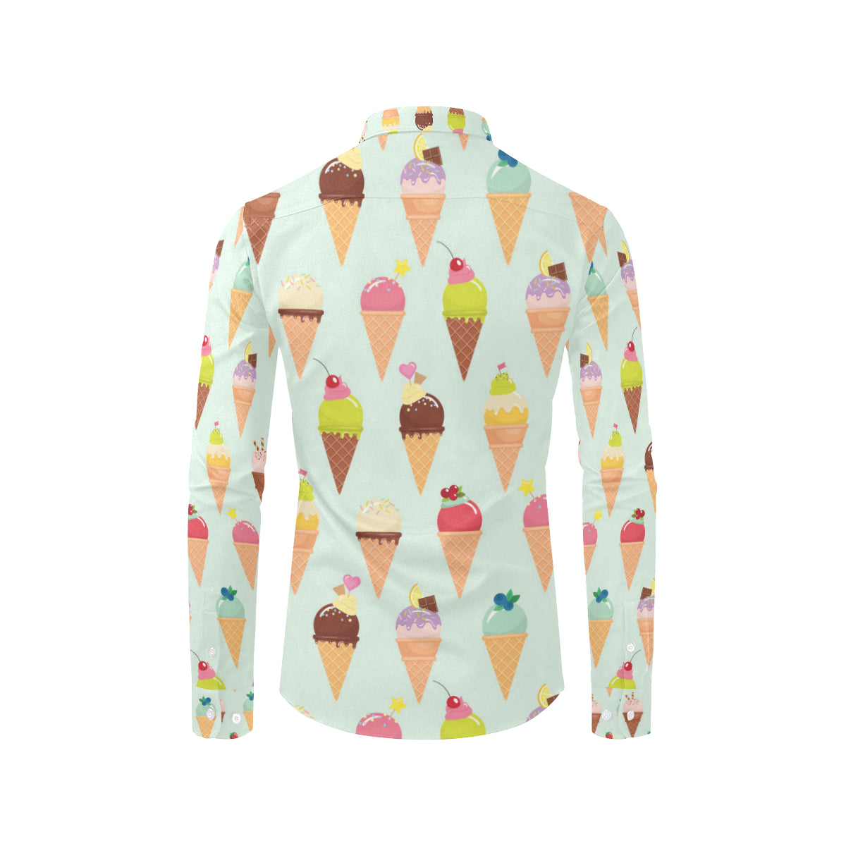 Ice Cream Pattern Print Design 03 Men's Long Sleeve Shirt