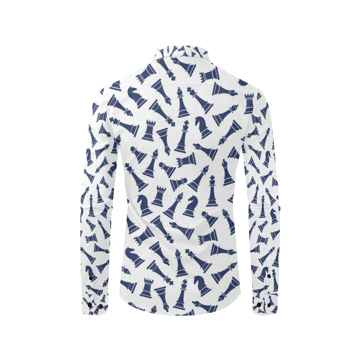Chess Pattern Print Design 03 Men's Long Sleeve Shirt