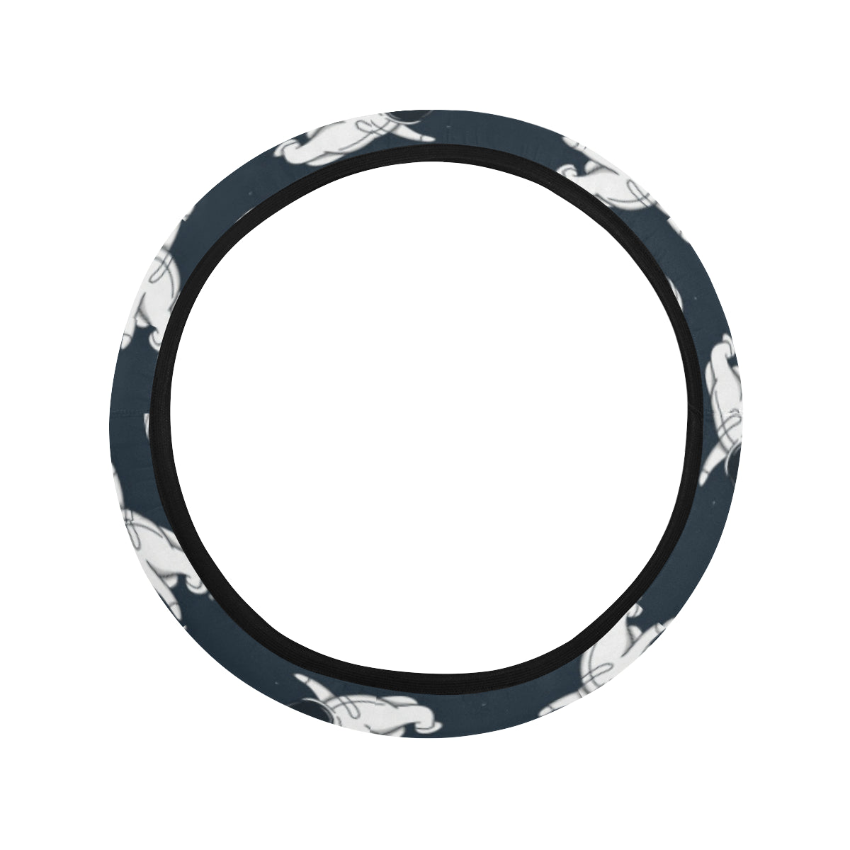 Astronaut Pattern Print Design 02 Steering Wheel Cover with Elastic Edge