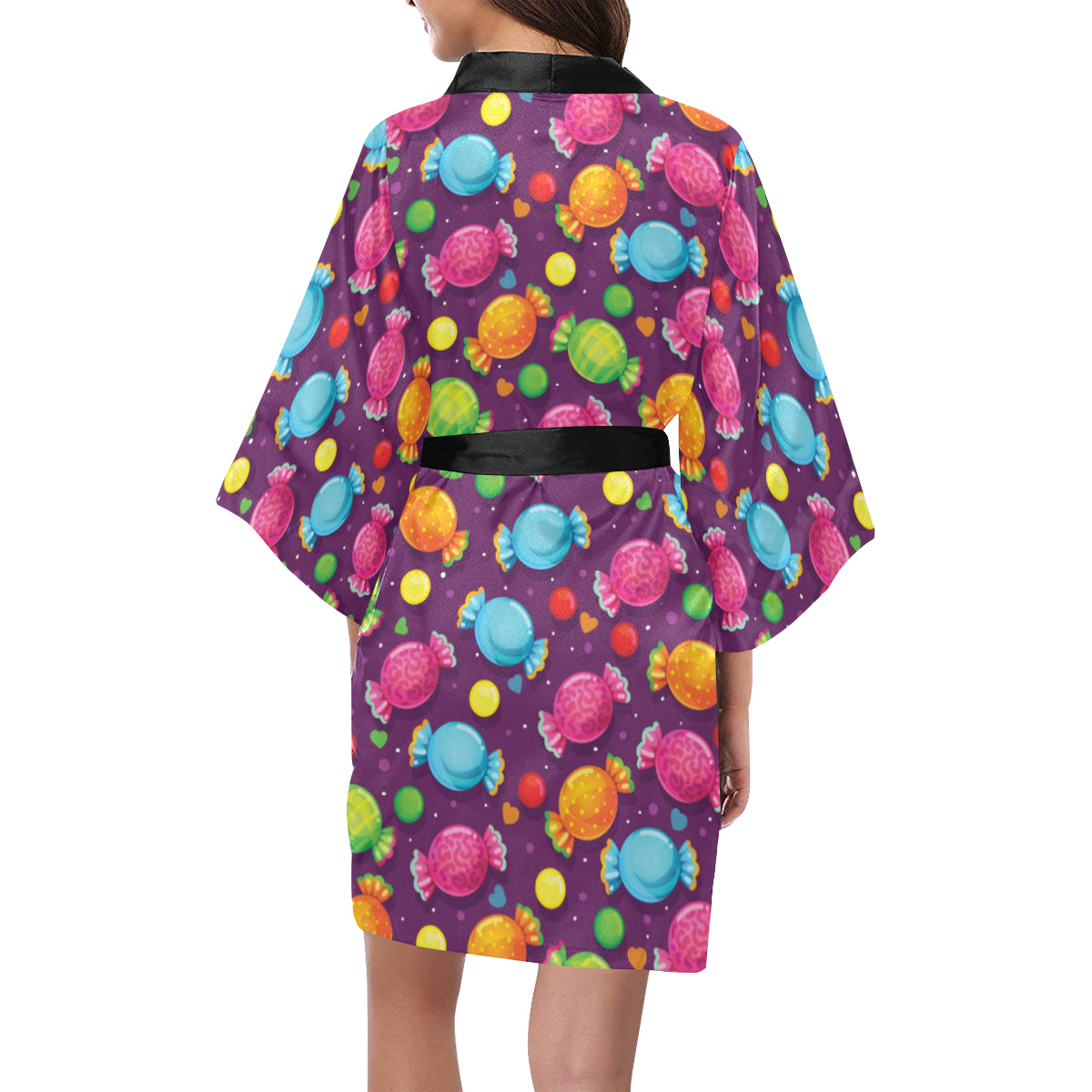 Candy Pattern Print Design CA05 Women's Short Kimono