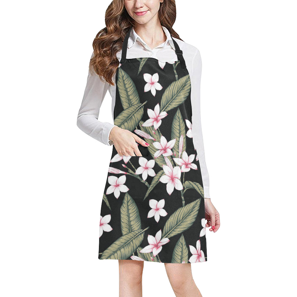 Plumeria Pattern Print Design PM021 Apron with Pocket