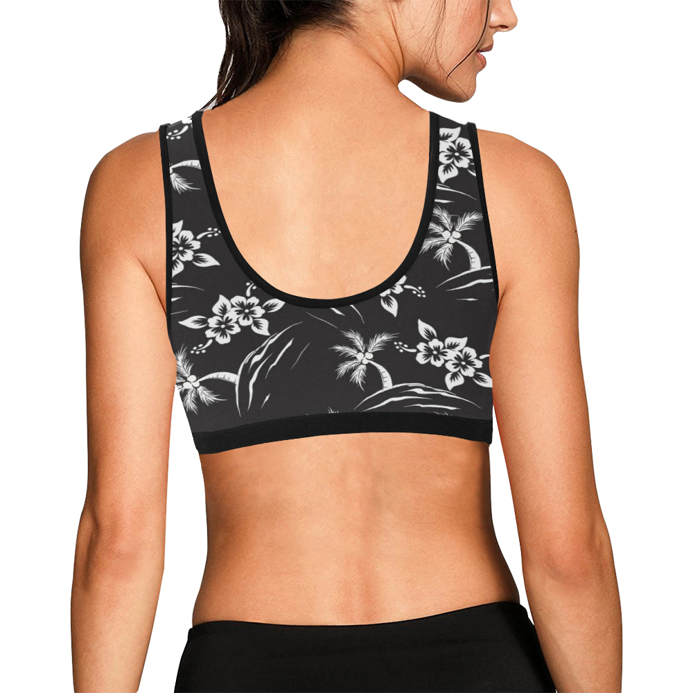 Palm Tree Pattern Print Design PT02 Sports Bra