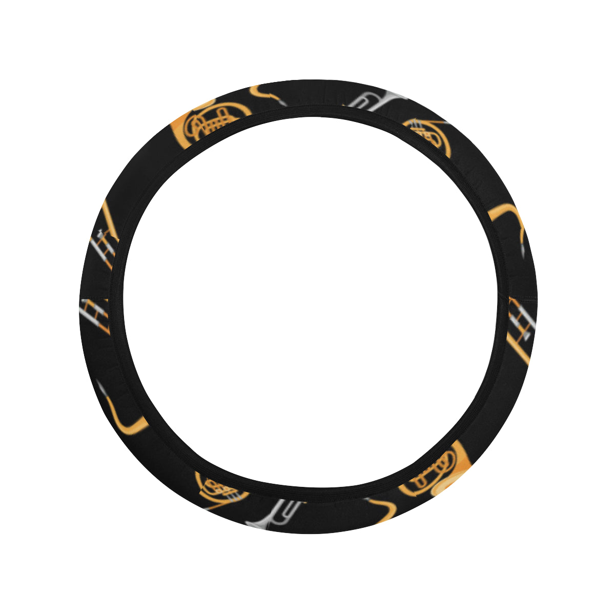 Jazz Pattern Print Design 01 Steering Wheel Cover with Elastic Edge