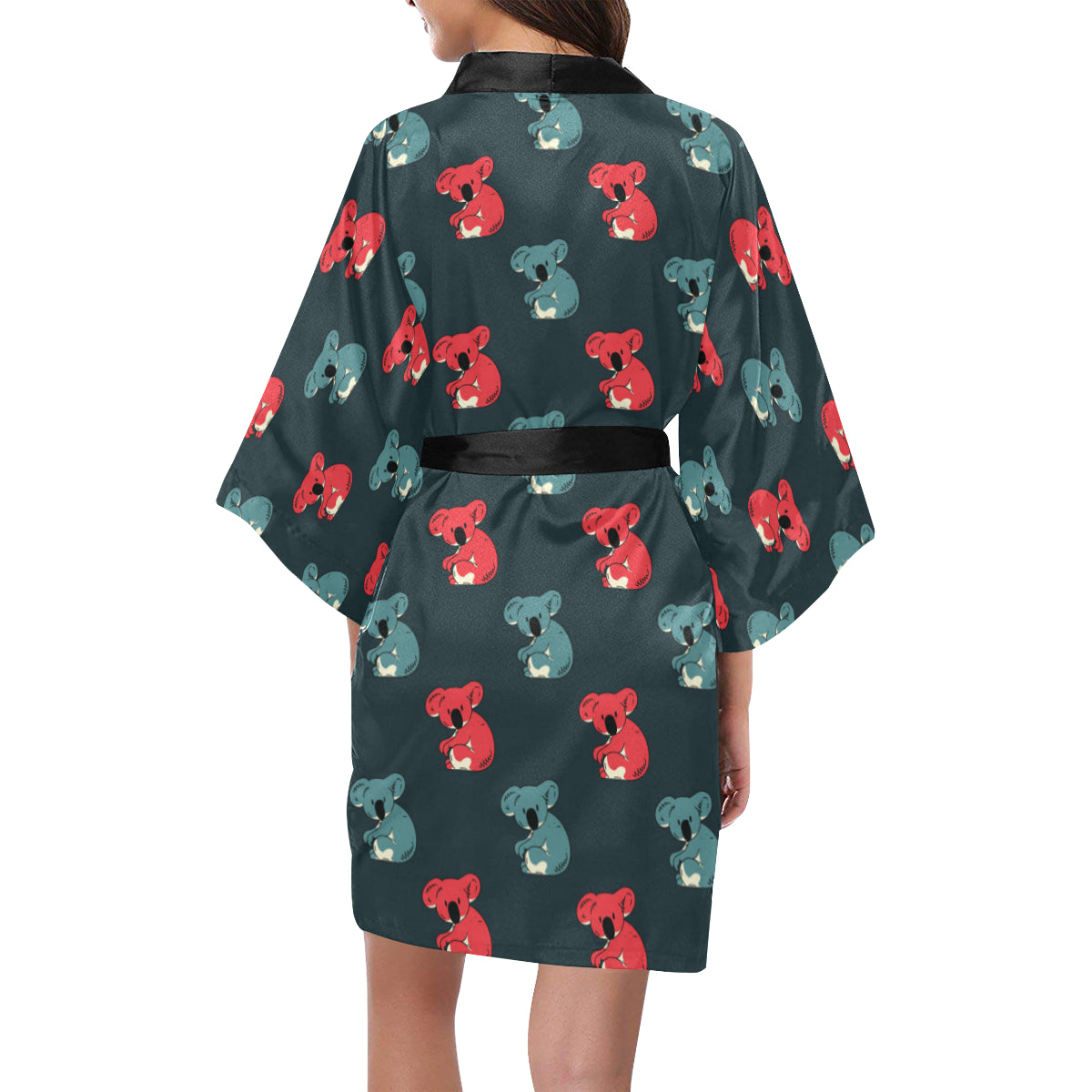 Koala Pattern Print Design 02 Women's Short Kimono