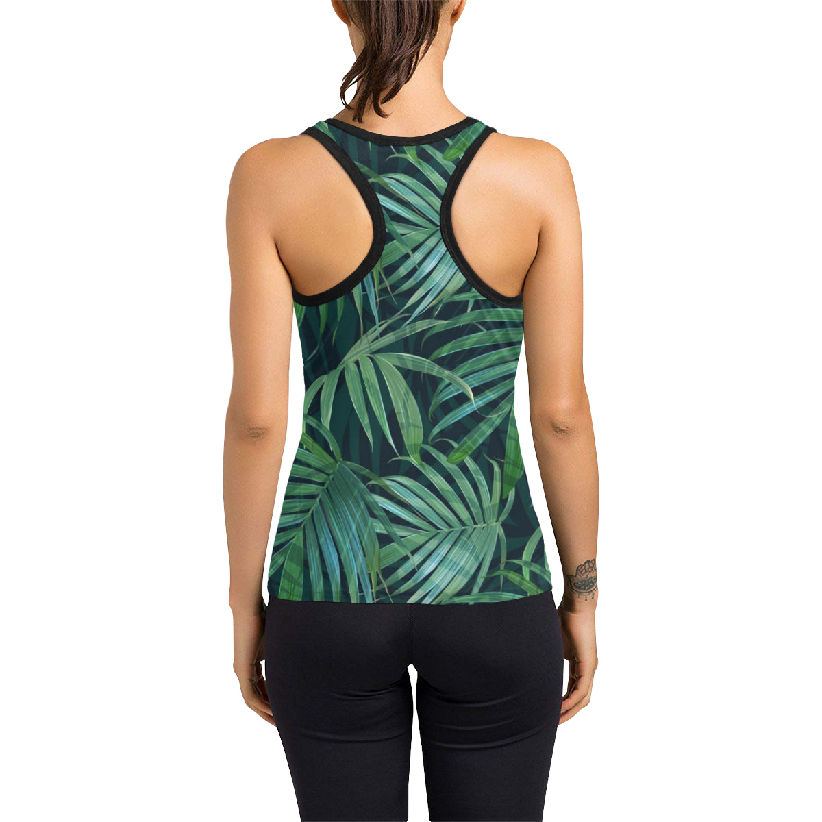 Tropical Flower Pattern Print Design TF011 Women's Racerback Tank Top
