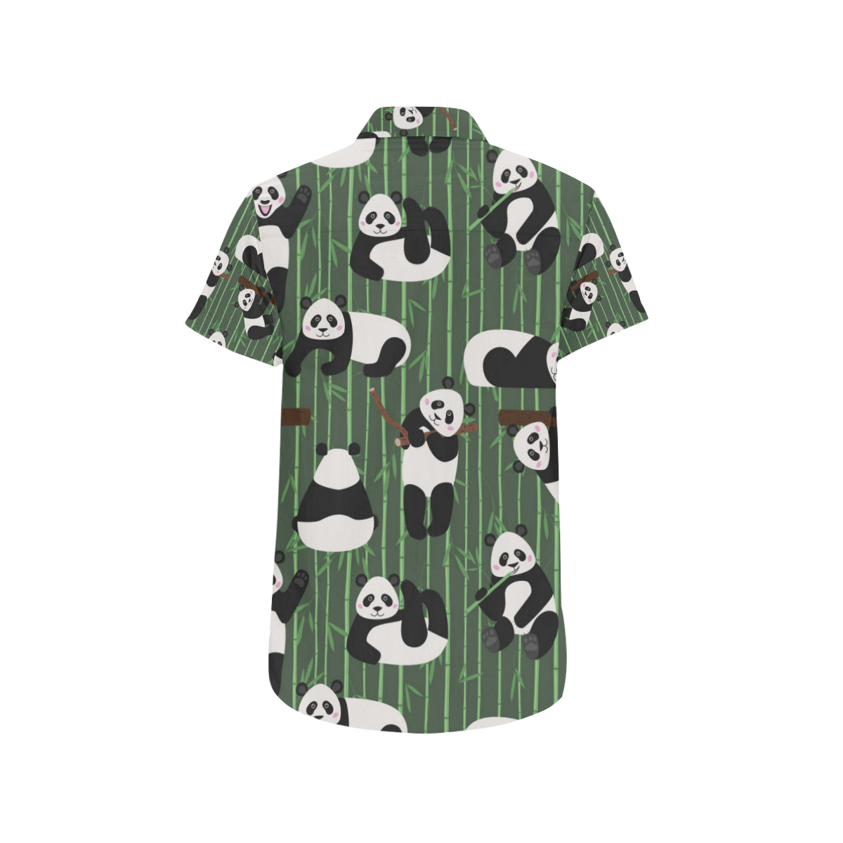 Panda Pattern Print Design A04 Men's Short Sleeve Button Up Shirt