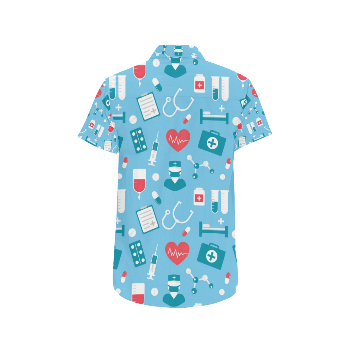 Nurse Pattern Print Design A03 Men's Short Sleeve Button Up Shirt