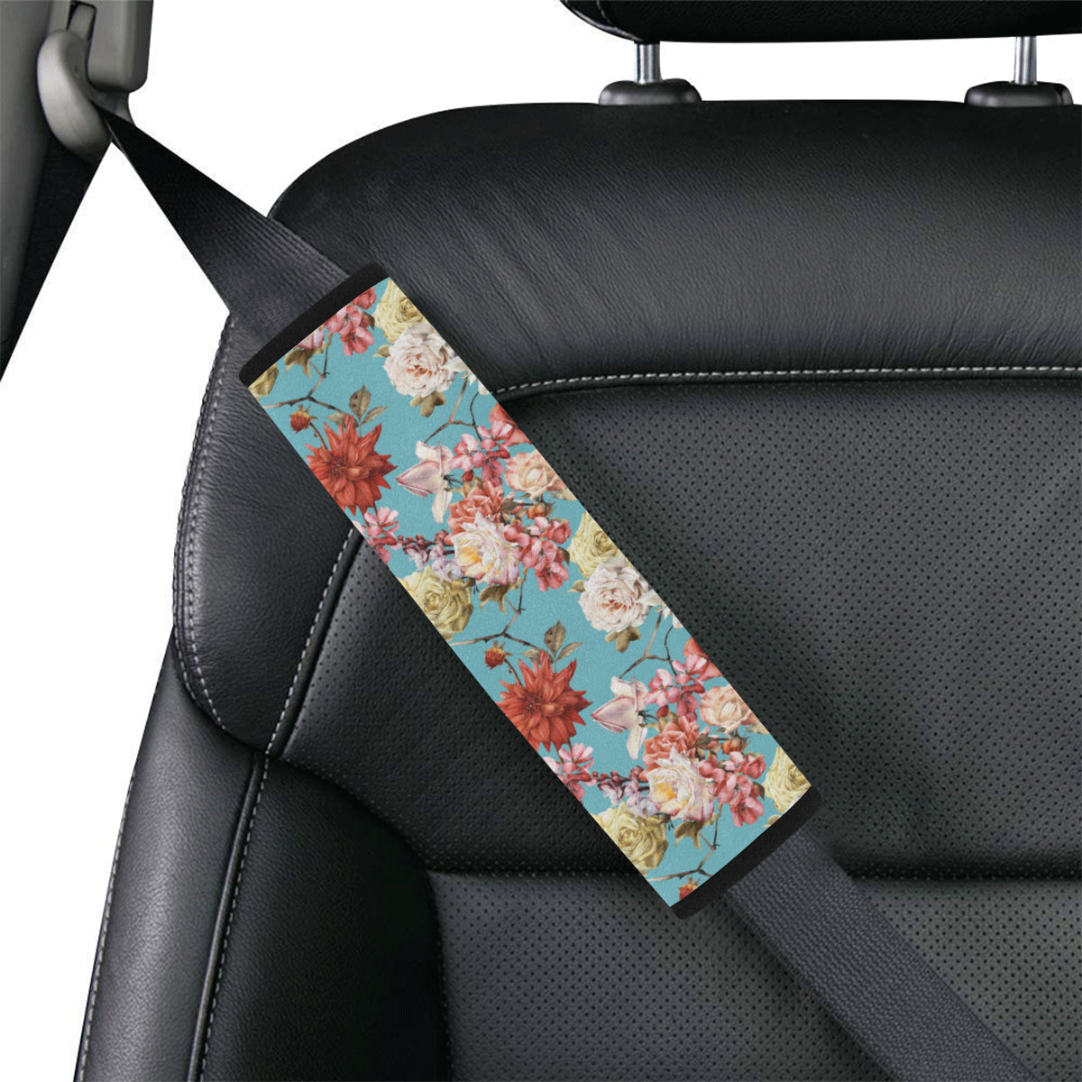Summer Floral Pattern Print Design SF05 Car Seat Belt Cover