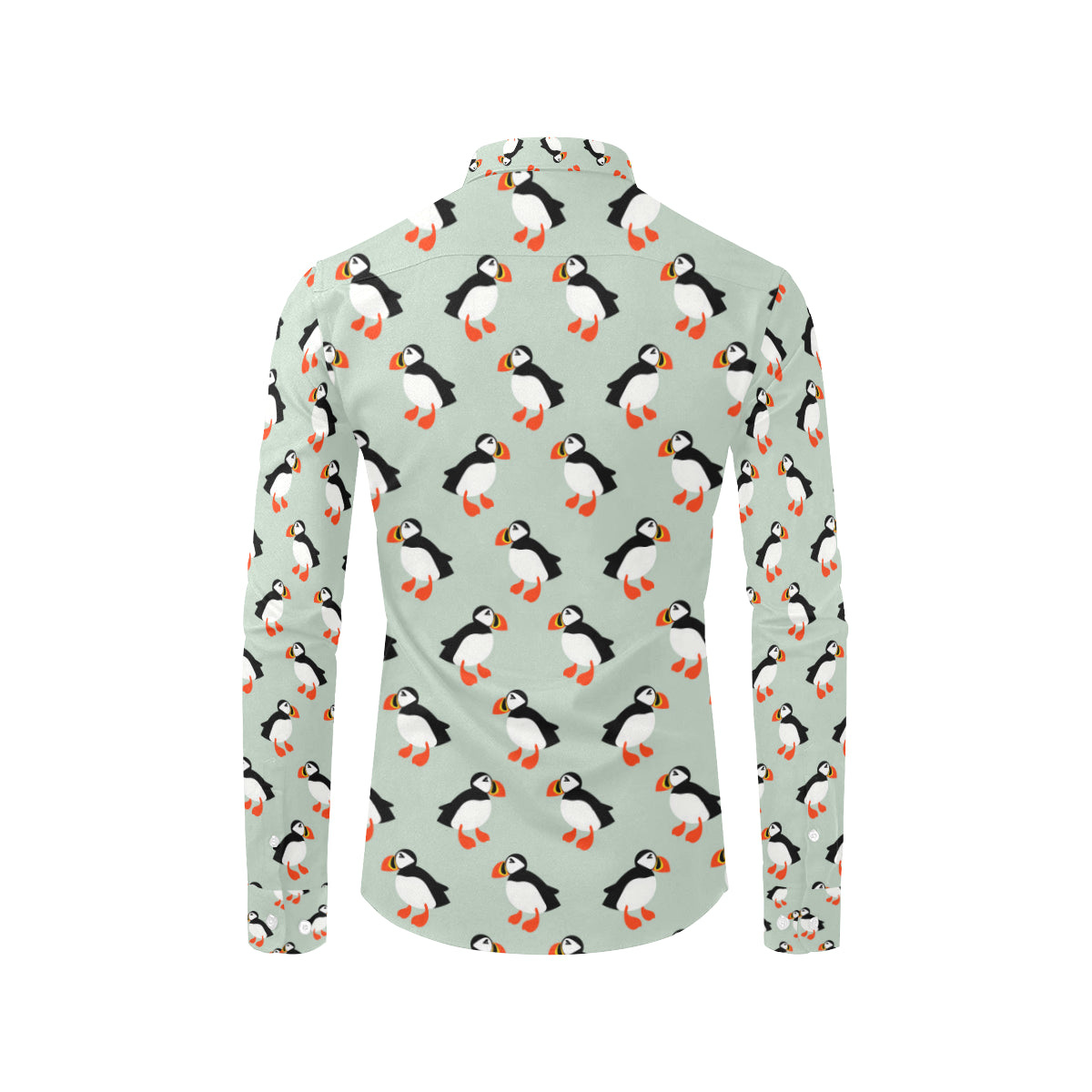 Puffin Pattern Print Design A03 Men's Long Sleeve Shirt