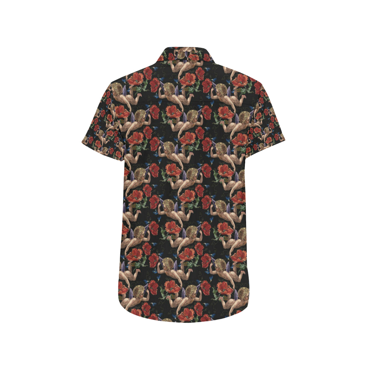 Cupid Pattern Print Design 05 Men's Short Sleeve Button Up Shirt