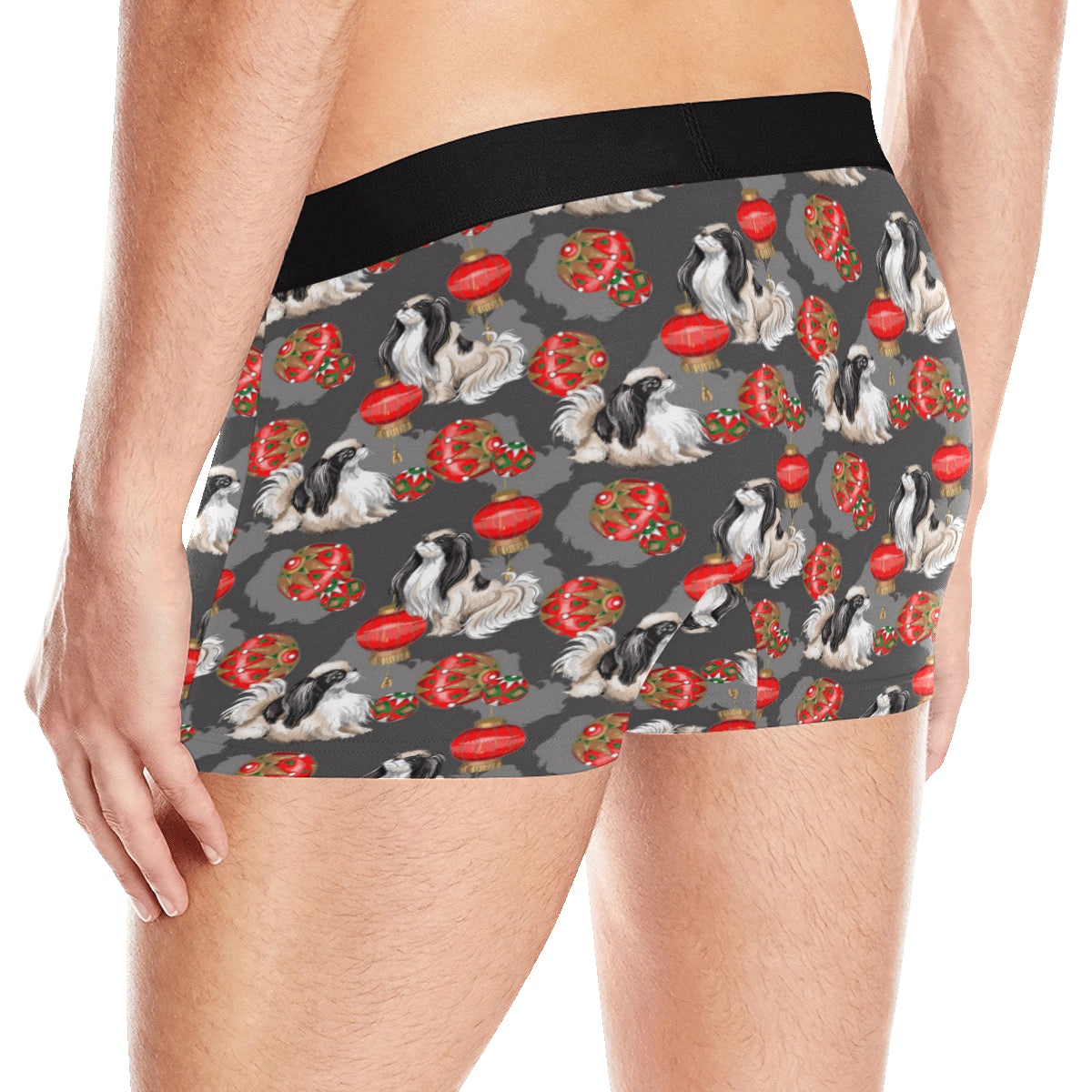 Japanese Chin Pattern Print Design 02 Men's Boxer Briefs