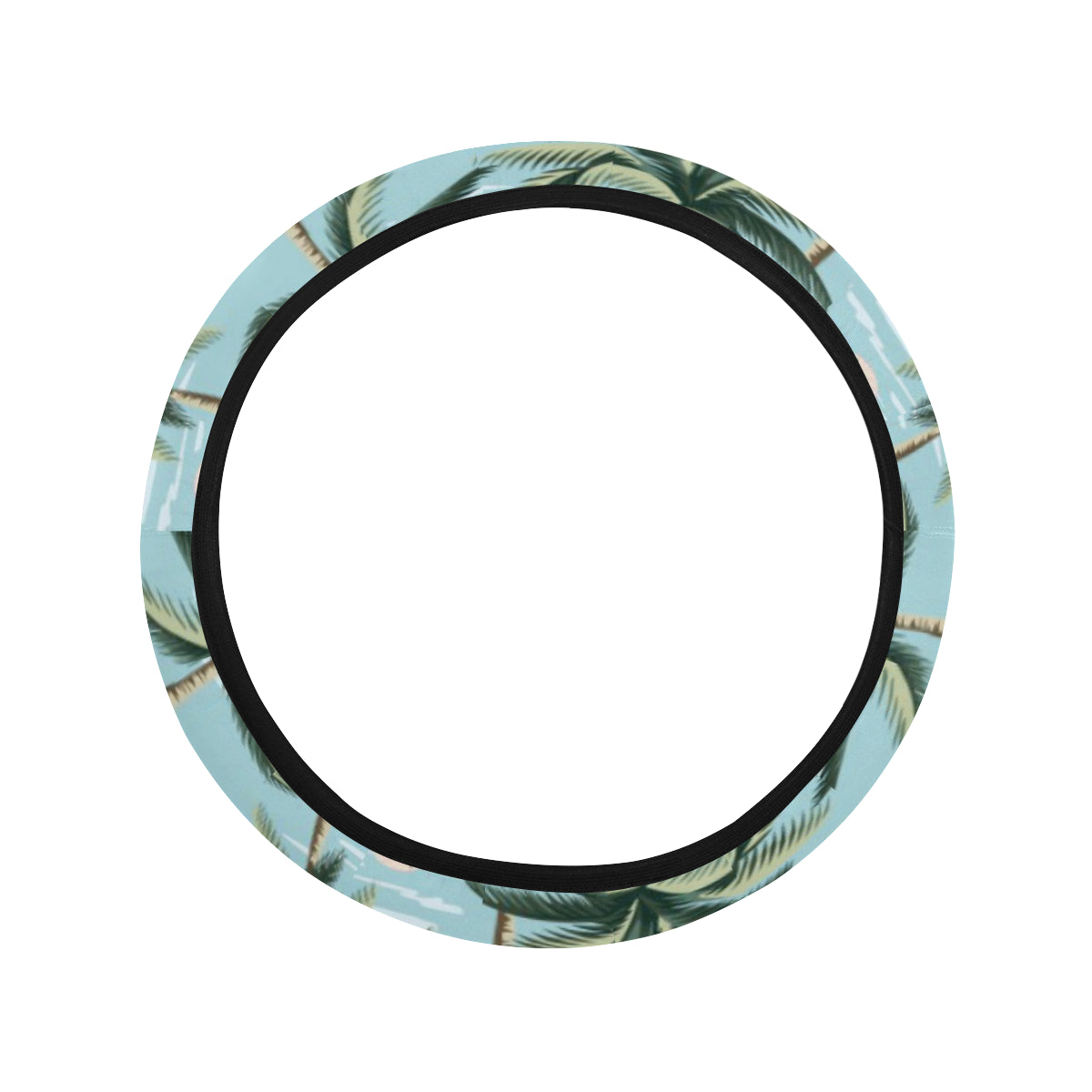 Palm Tree Pattern Print Design PT05 Steering Wheel Cover with Elastic Edge