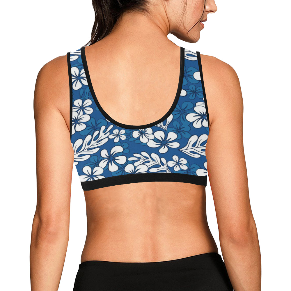 Plumeria Pattern Print Design PM015 Sports Bra