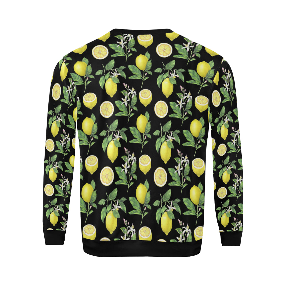 Lemon Pattern Print Design LM02 Men Long Sleeve Sweatshirt