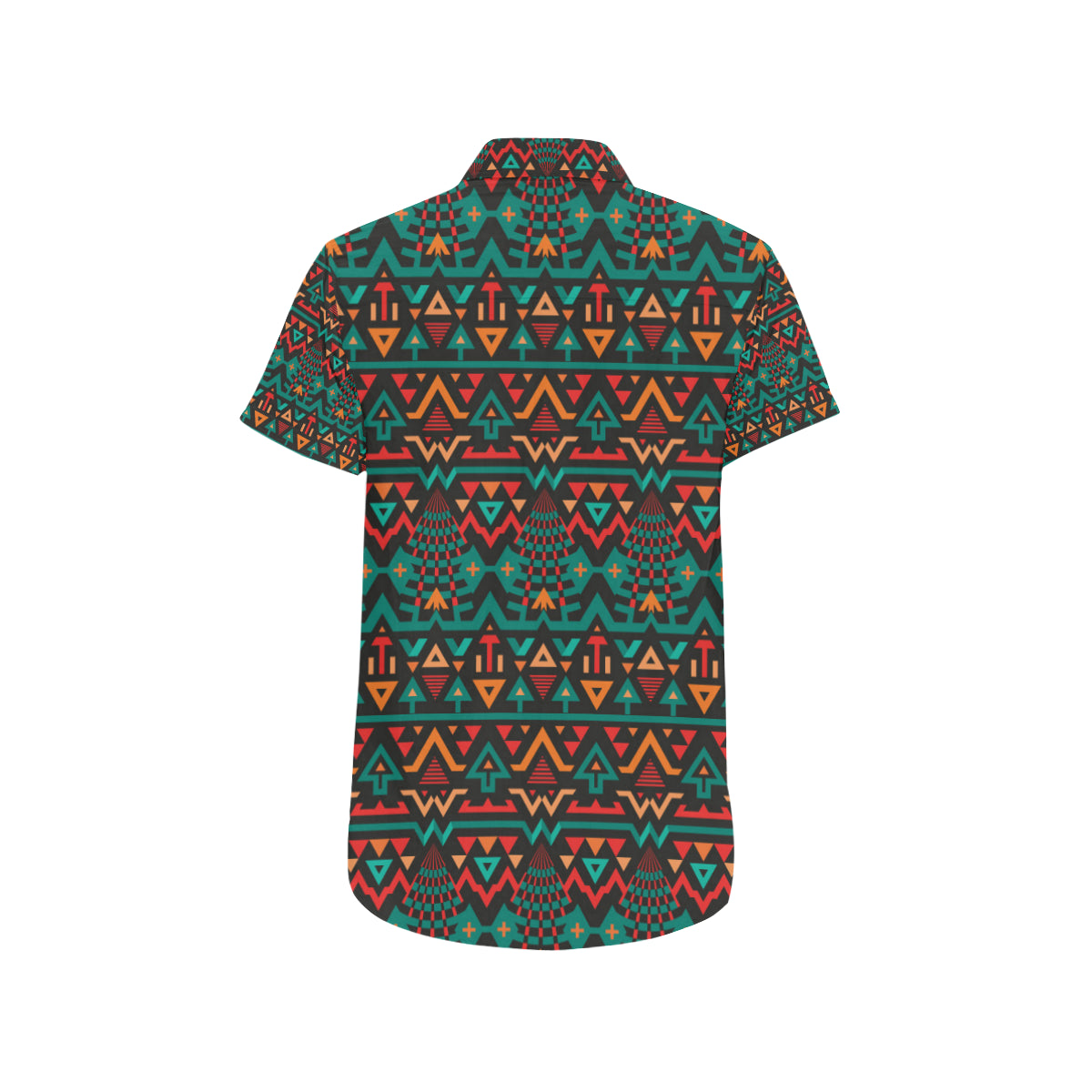 Aztec Pattern Print Design 04 Men's Short Sleeve Button Up Shirt