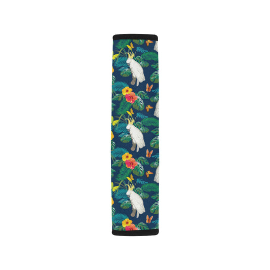 Cockatoo Tropical Pattern Print Design 02 Car Seat Belt Cover