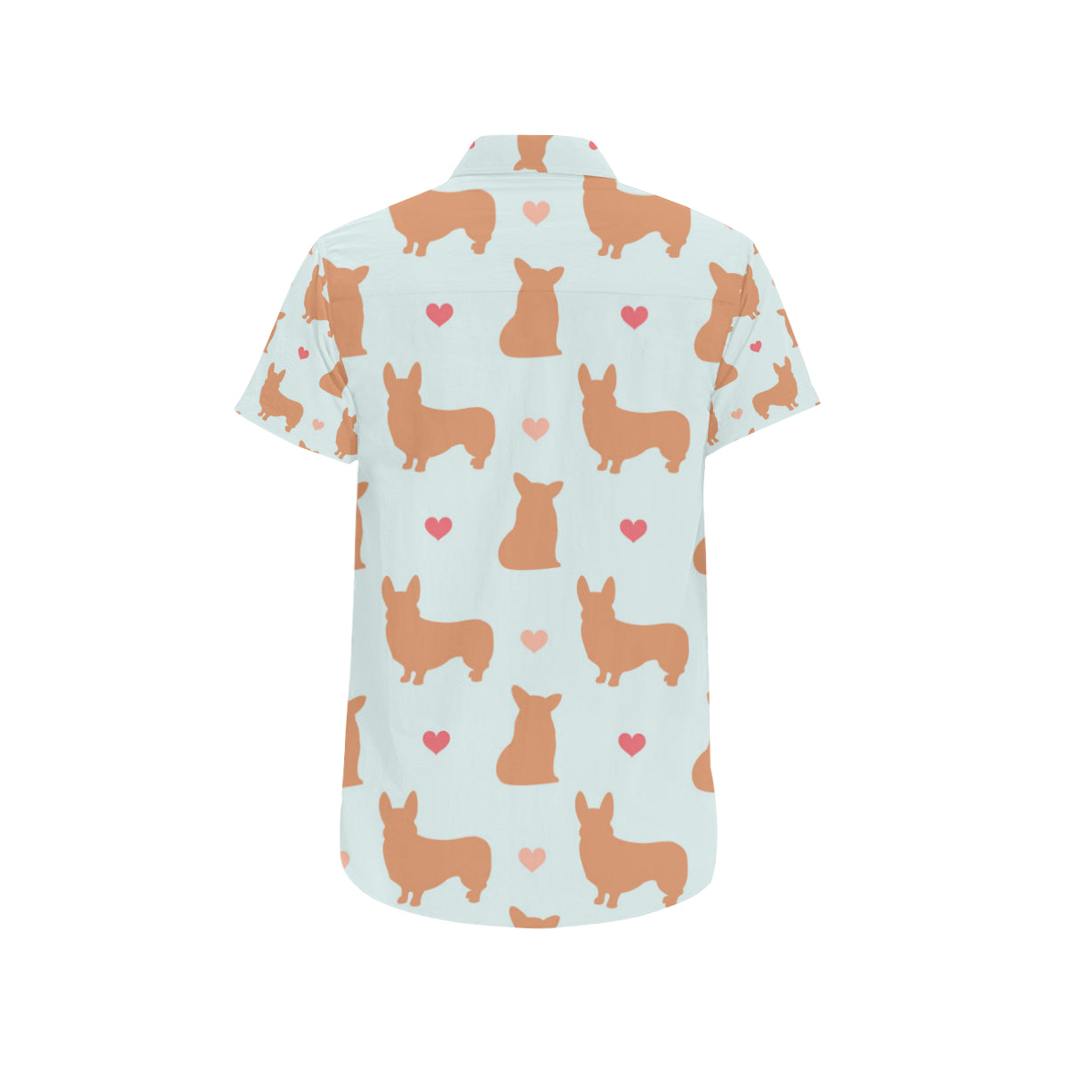 Pembroke Welsh Corgis Pattern Print Design A01 Men's Short Sleeve Button Up Shirt