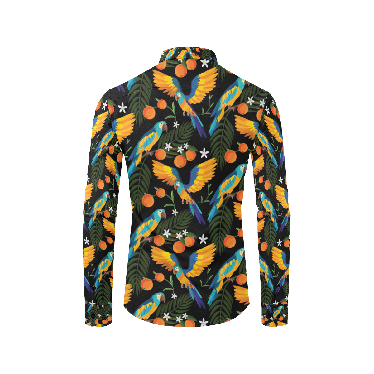Macaw Pattern Print Design 03 Men's Long Sleeve Shirt