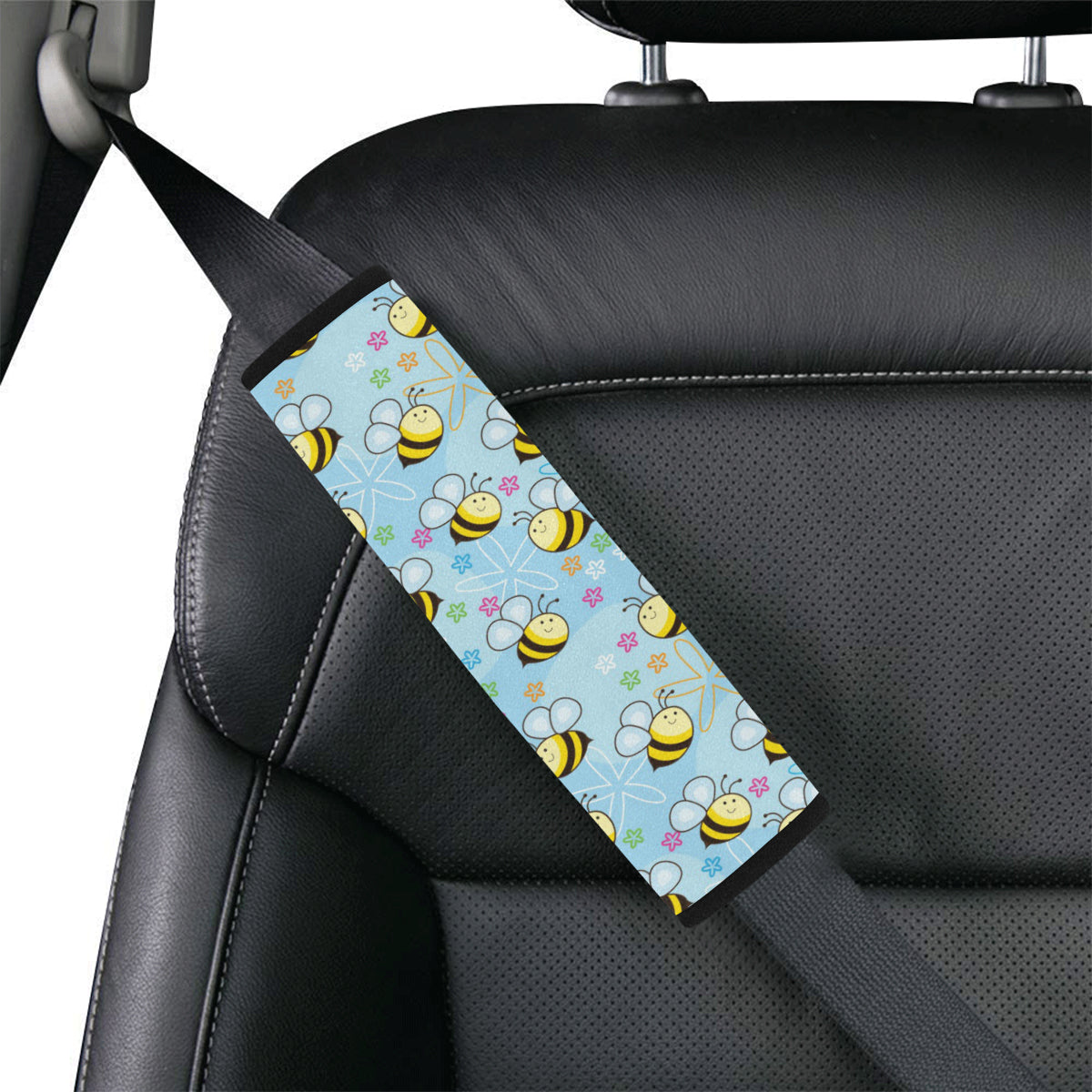 Bee Pattern Print Design BEE03 Car Seat Belt Cover