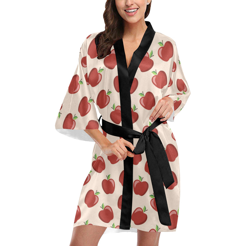 Apple Pattern Print Design AP01 Women Kimono Robe