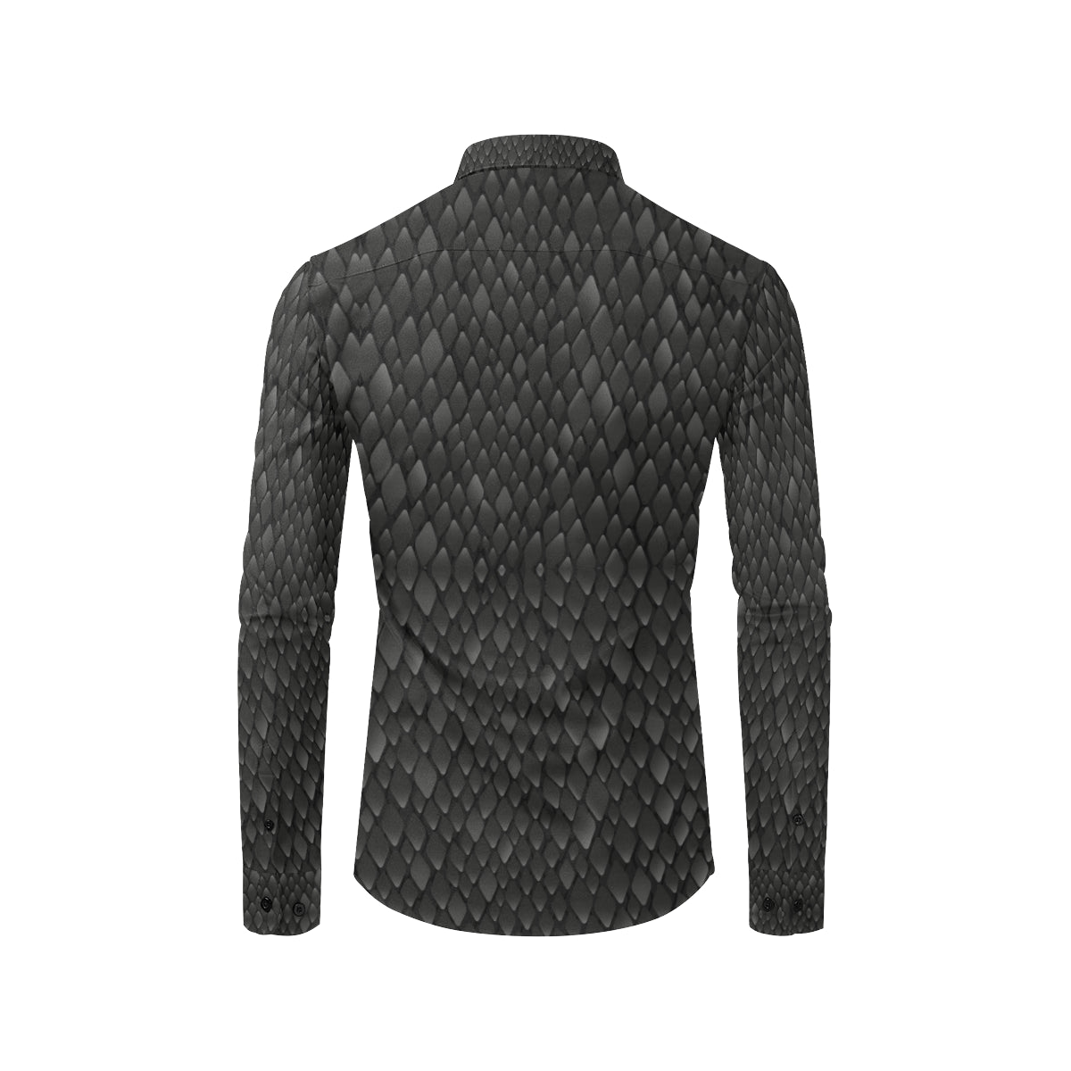 Snake Skin Black Print Men's Long Sleeve Shirt