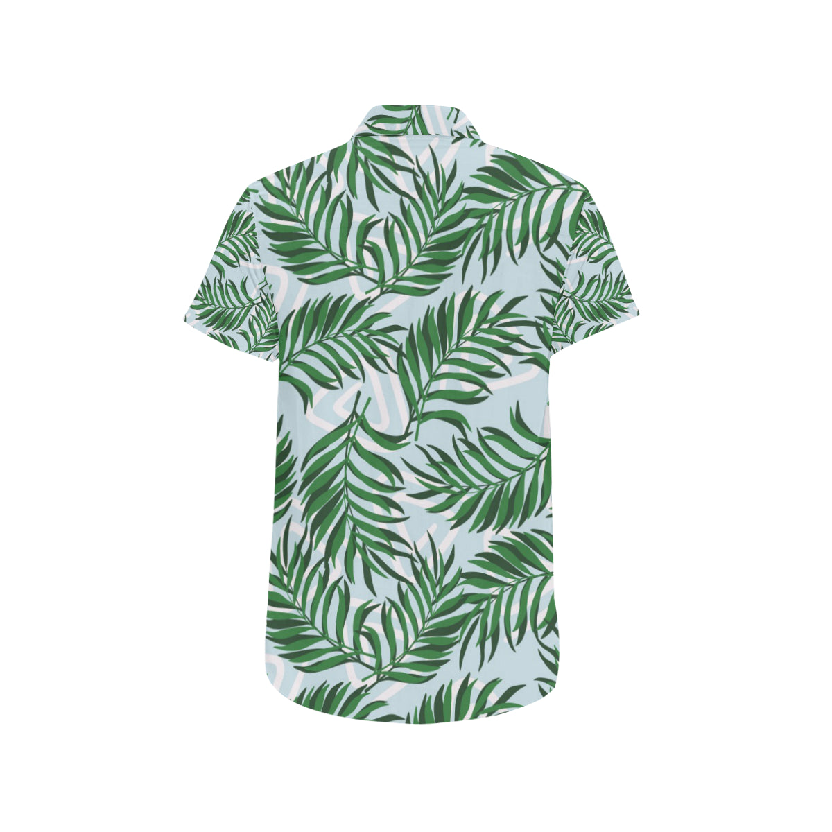 Palm Leaves Pattern Print Design PL06 Men's Short Sleeve Button Up Shirt