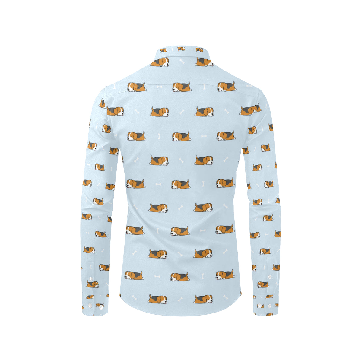 Beagle Pattern Print Design 06 Men's Long Sleeve Shirt