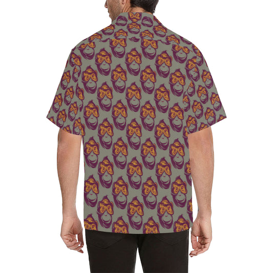 Chimpanzee Pattern Print Design 02 Men's Hawaiian Shirt