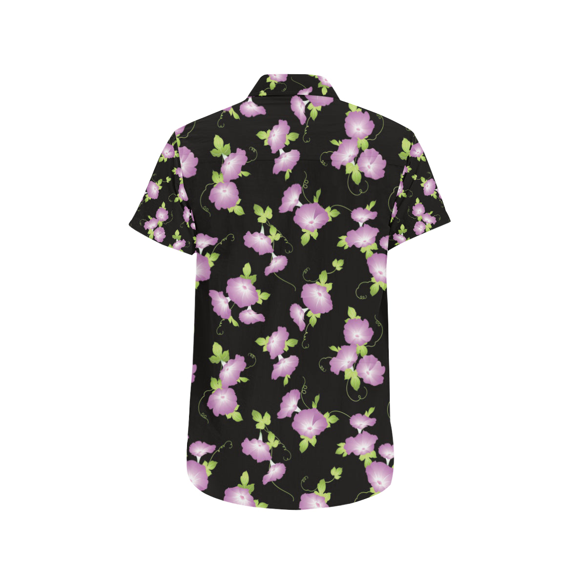 Morning Glory Pattern Print Design MG02 Men's Short Sleeve Button Up Shirt