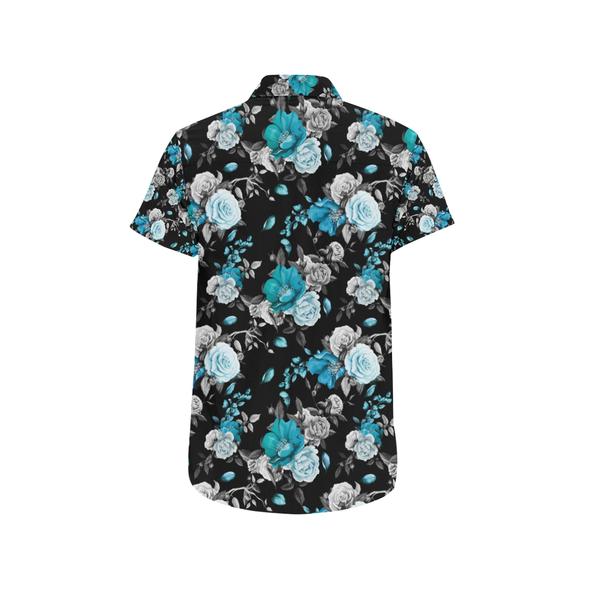 Rose Pattern Print Design A02 Men's Short Sleeve Button Up Shirt