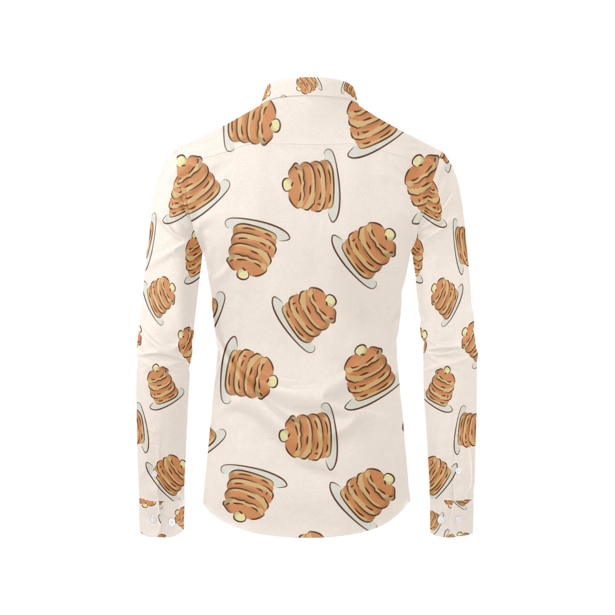 Pancake Pattern Print Design A01 Men's Long Sleeve Shirt