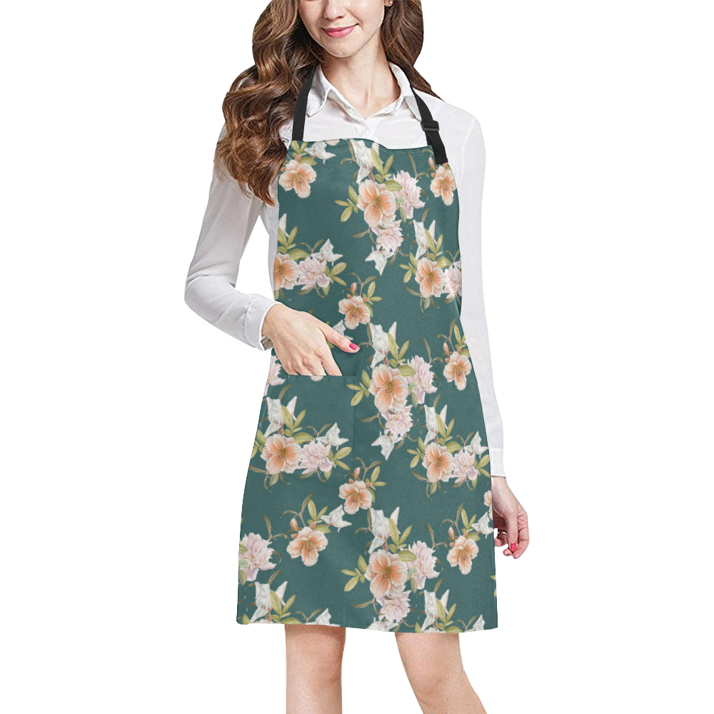 Iris Pattern Print Design IR01 Apron with Pocket