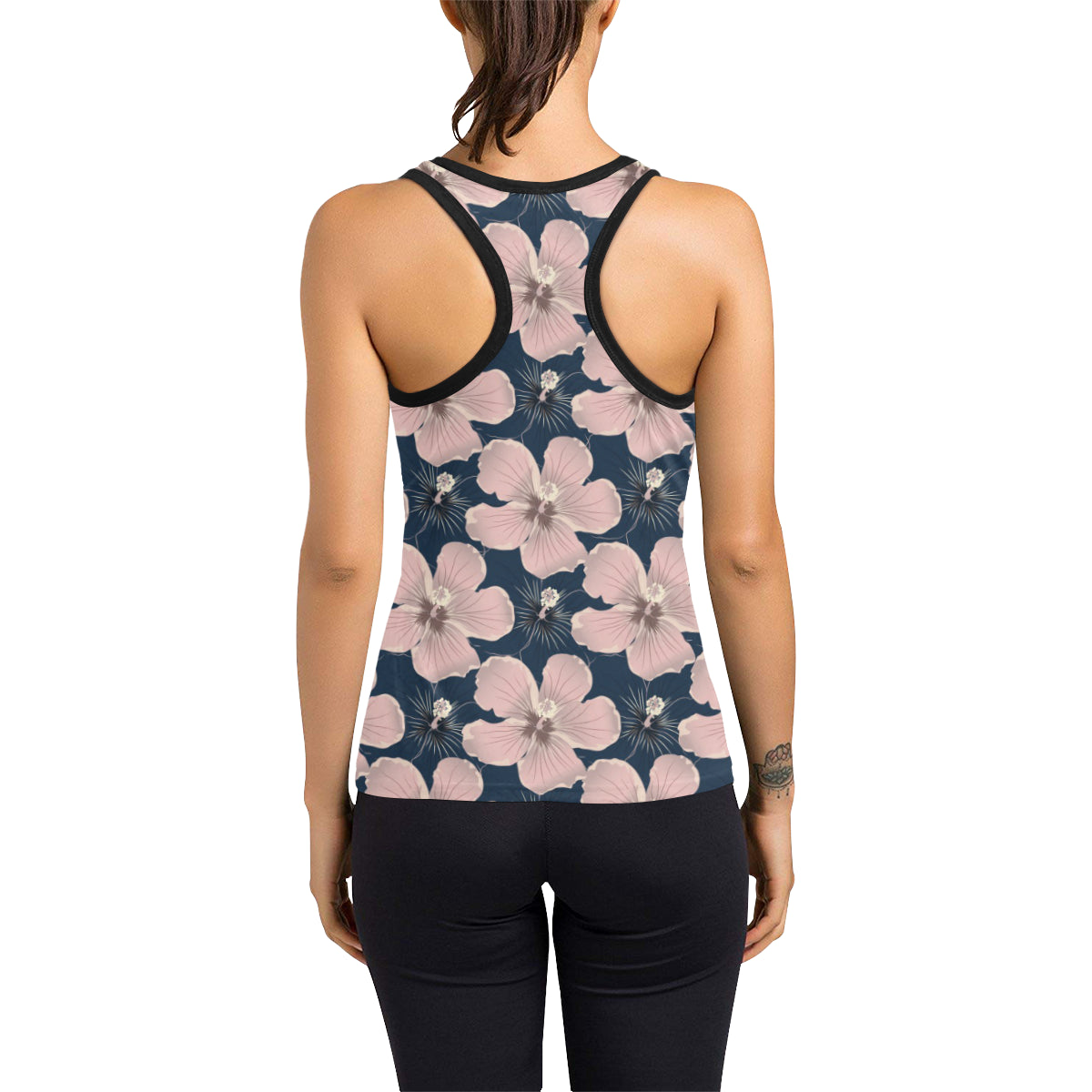 Plumeria Pattern Print Design PM018 Women's Racerback Tank Top