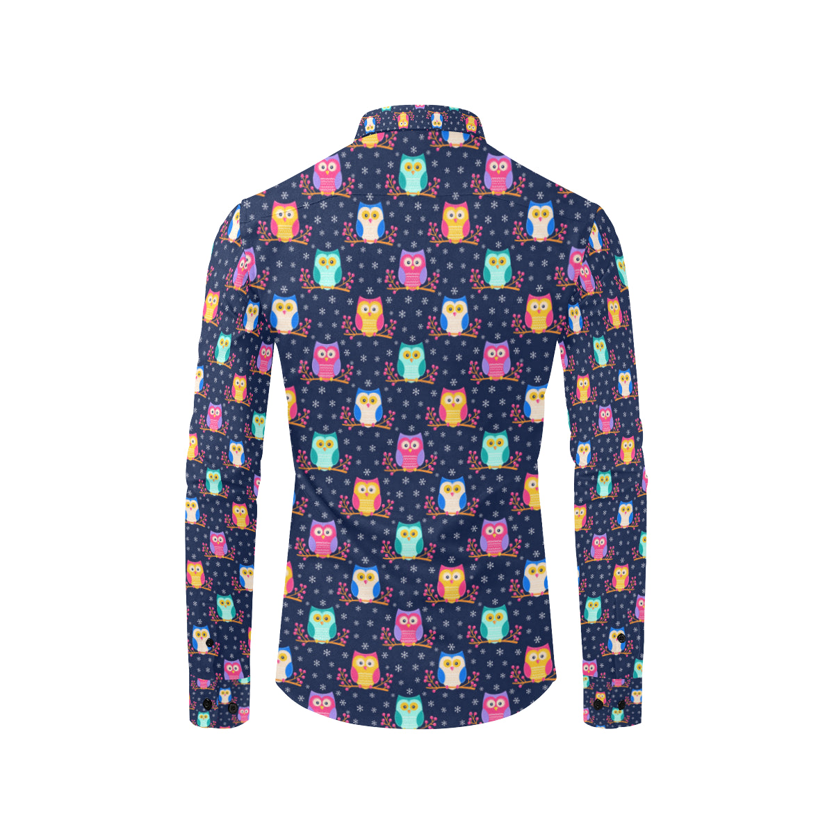Owl Cute Themed Design Print Men's Long Sleeve Shirt