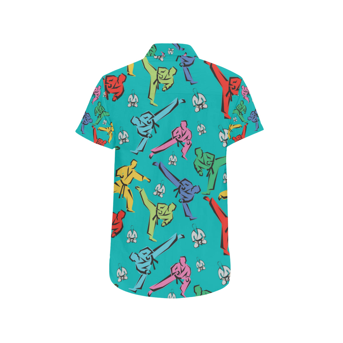 Judo Pattern Print Design 01 Men's Short Sleeve Button Up Shirt