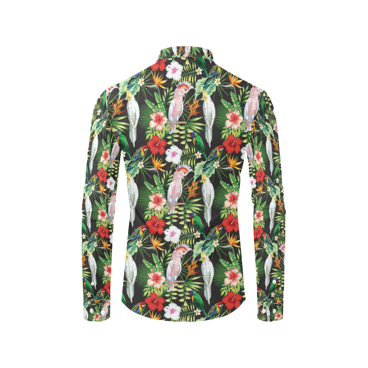 Tropical Flower Pattern Print Design TF03 Men's Long Sleeve Shirt