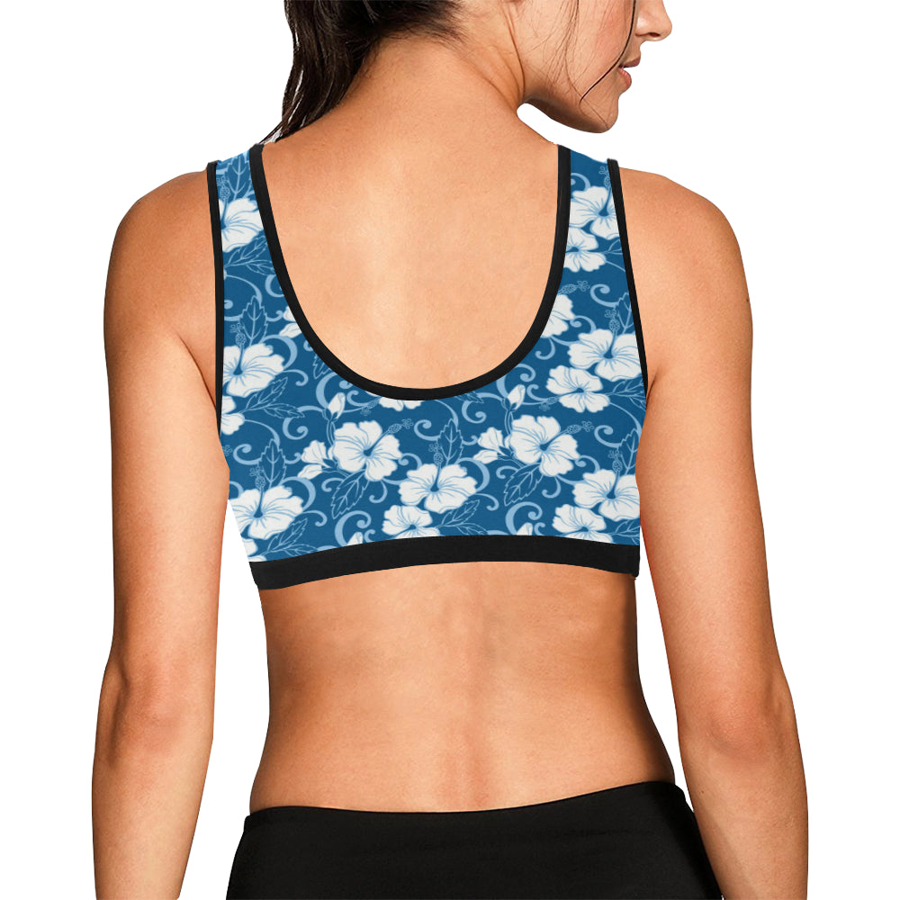 Hibiscus Pattern Print Design HB03 Sports Bra