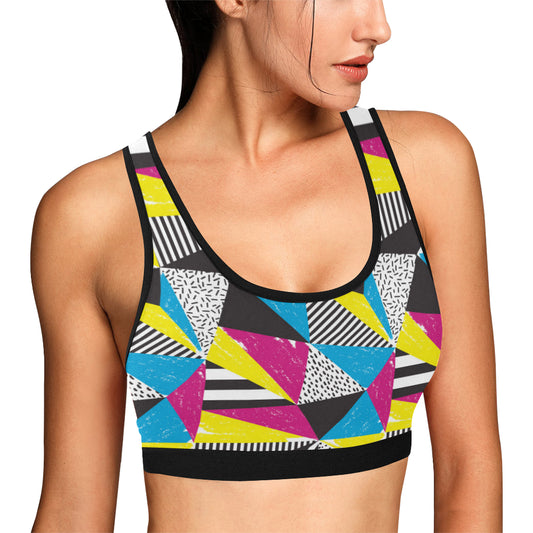 80s Pattern Print Design 2 Sports Bra