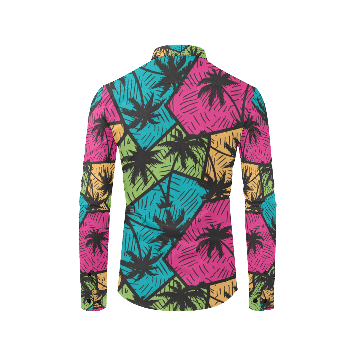 Palm Tree Pattern Print Design PT09 Men's Long Sleeve Shirt